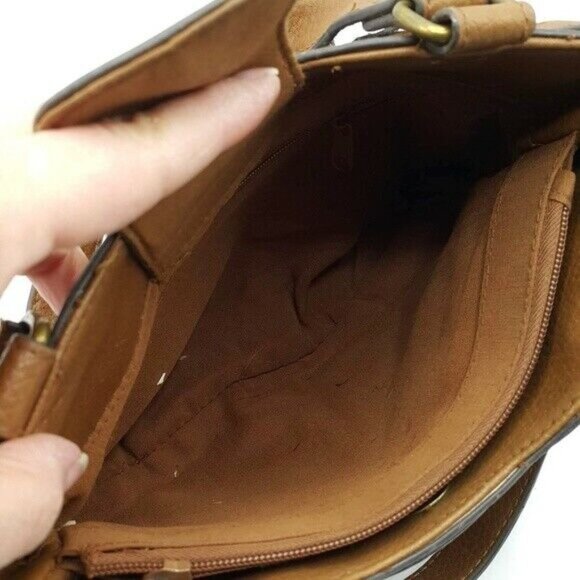 John Romaine Canvas Handbag Black Tan Zip Magnetic Closure Vegan Leather Vintage - Picture 6 of 8